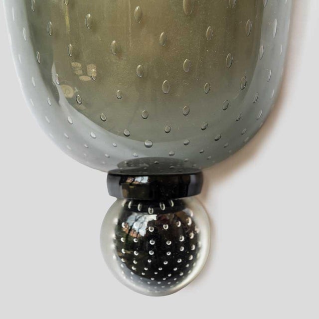 Smoke Grey Glass Wall Lights from Seguso, 1960s, Set of 2 For Sale - Image 4 of 12
