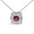 Discover the radiant allure of this exquisite necklace, crafted with the brilliance of a natural, color-enhanced ruby...