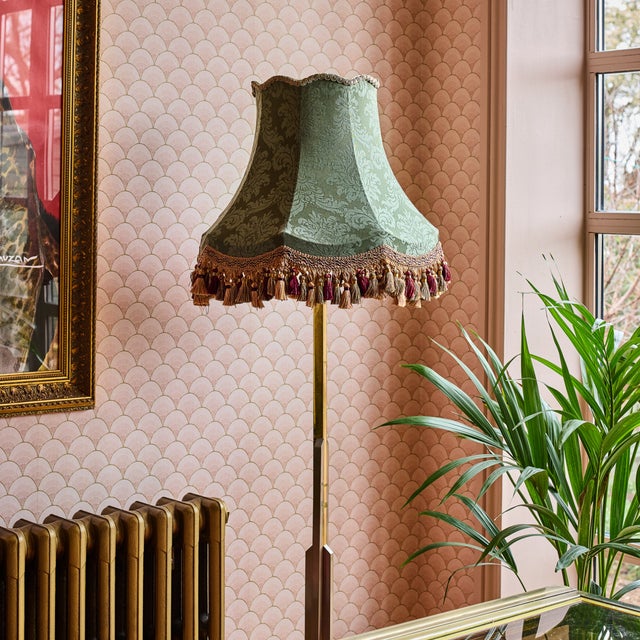 English The Emerald Damask Lampshade (Large) For Sale - Image 3 of 8