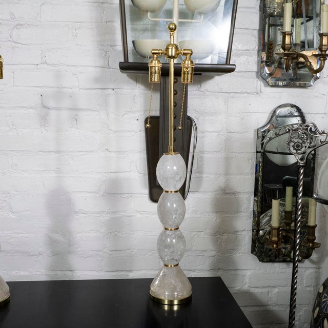 Pair of rock crystal table lamps For Sale - Image 4 of 7