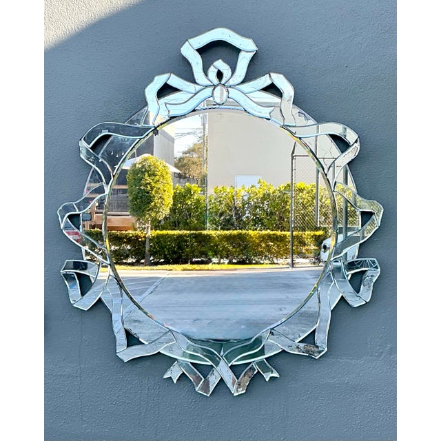 Vintage Patinated Venetian Ribbon Mirror For Sale - Image 11 of 12