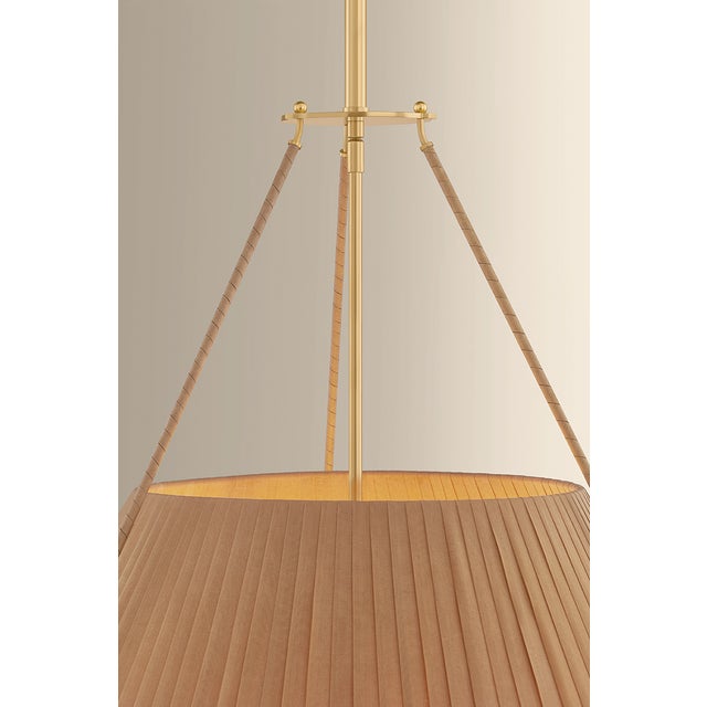 Textile Hudson Valley Lighting Sunside 34 in. 5 Light Chandelier in Aged Brass Finish For Sale - Image 7 of 8