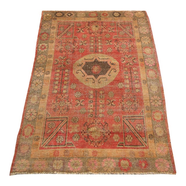 19th Century Floral Khotan Samarkand Rug For Sale