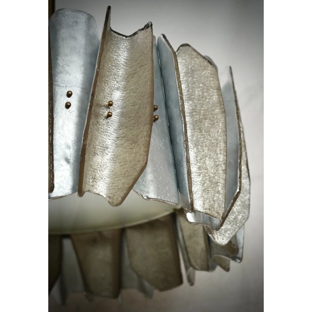 Blue Murano Round Art Glass and Brass Chandelier, 2000 For Sale - Image 8 of 11