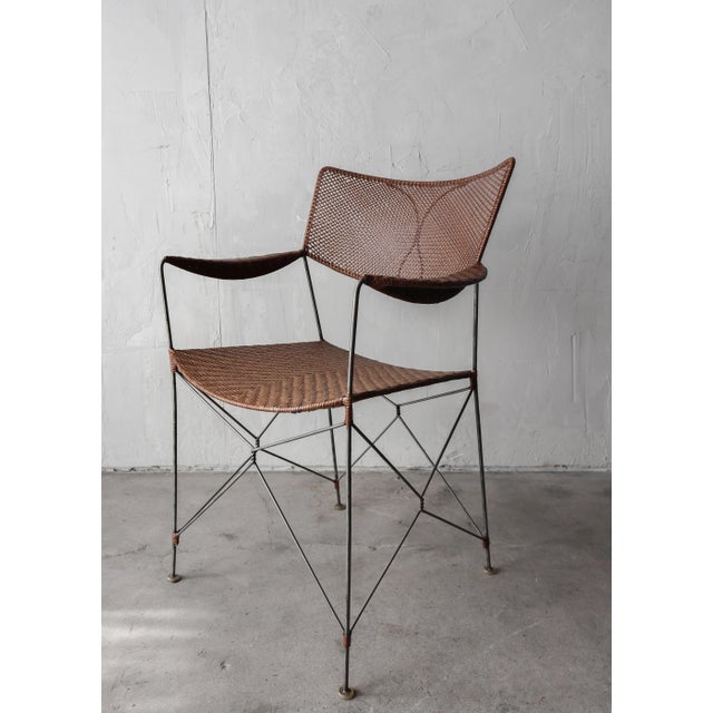 Wood Yuzura Yamakawa Steel Wire and Rattan Dining Set For Sale - Image 7 of 13