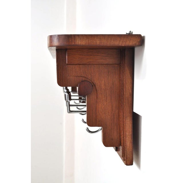 Art Deco Coat Rack in Oak, 1930s For Sale - Image 3 of 11