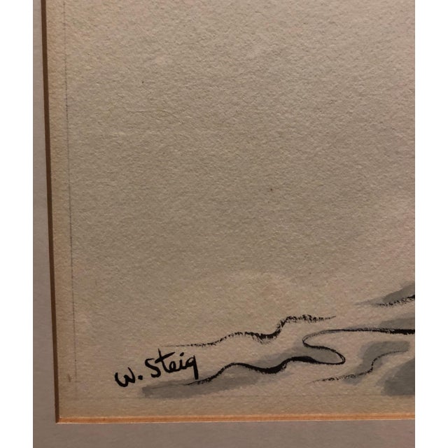 William Steig (b.1907), Whimsical Fishing Illustration Cartoon 1938 Mt Tremblant Ski Lodge William Steig, 1938 For Sale In Miami - Image 6 of 7