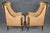 1960s Pair Louis XVI Style Carved With Gilt Accent Wing Back Bergère Chairs For Sale - Image 5 of 15