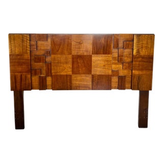 Mid-Century Brutalist Lane Staccato Queen Headboard For Sale