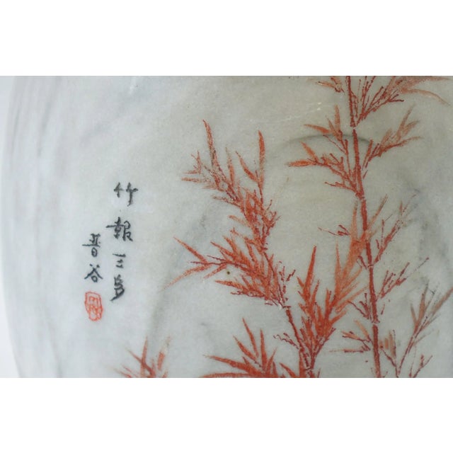 Vintage Chinese White & Gray Marble Stool For Sale - Image 4 of 5