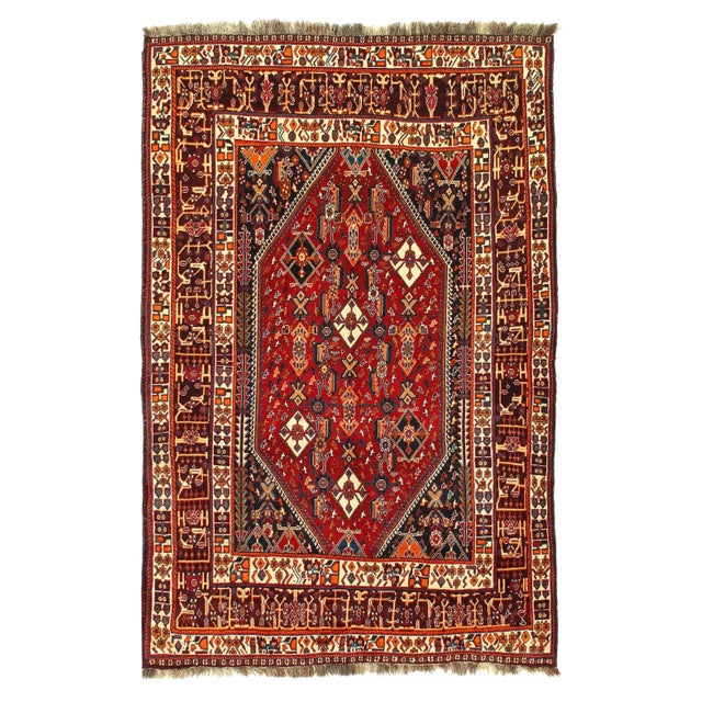 1960s Pasargad Rust Persian Antique Qashaie For Sale In Washington DC - Image 6 of 6