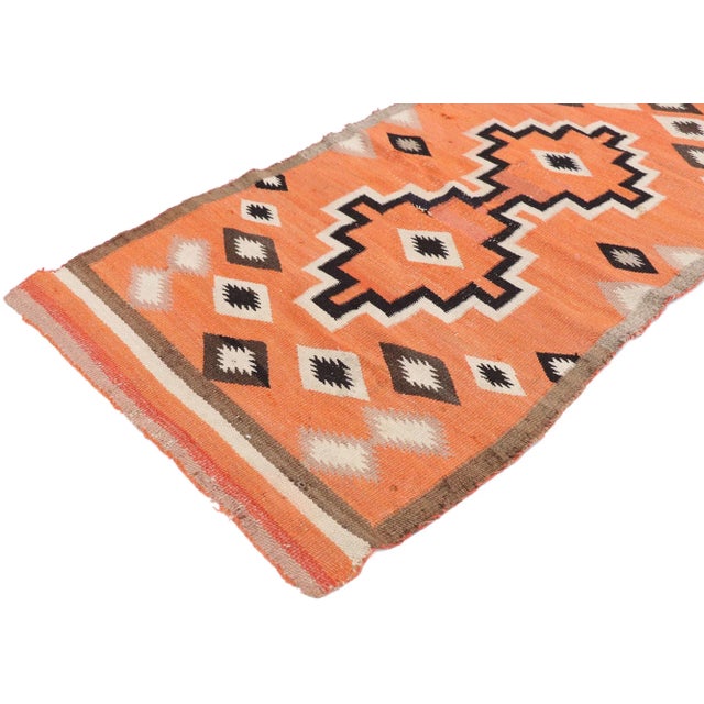 77775 Antique Ganado Navajo-Style Kilim Rug, 02'11 x 03'11. This beautiful handwoven wool antique Ganado Navajo-style...