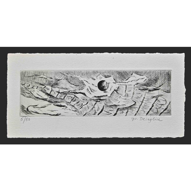 Jeannette Deseglise, Blowing Wind, Etching, 1940 For Sale