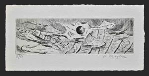 Jeannette Deseglise, Blowing Wind, Etching, 1940