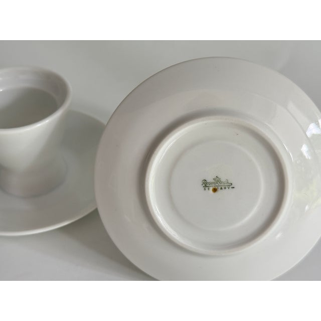 Rosenthal White Form 2000 Egg Cup by Raymond Loewy for Rosenthal, Germany, 1950s Set of 2 For Sale - Image 4 of 5
