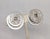 Vintage Signed Napier Doris Day Rhodium Plated Two Stacked Asian Coins Clip Earrings-2 Pieces For Sale In Philadelphia - Image 6 of 9