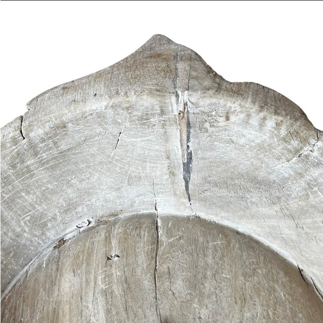 Rustic Vintage Parat Wood Bowl For Sale - Image 3 of 11