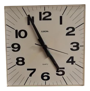 Vintage Wall Clock with White Rubber Case and Transparent Dial Cover, Europa, 1970s