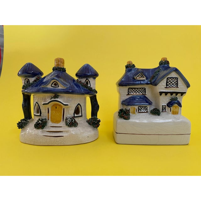 Vintage Staffordshire Cottage Duo: Pastille Burner and Bank For Sale - Image 4 of 4