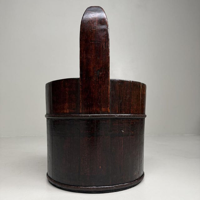 Large Traditional Japanese Bucket with Handle Teoke, 1900s For Sale - Image 12 of 15