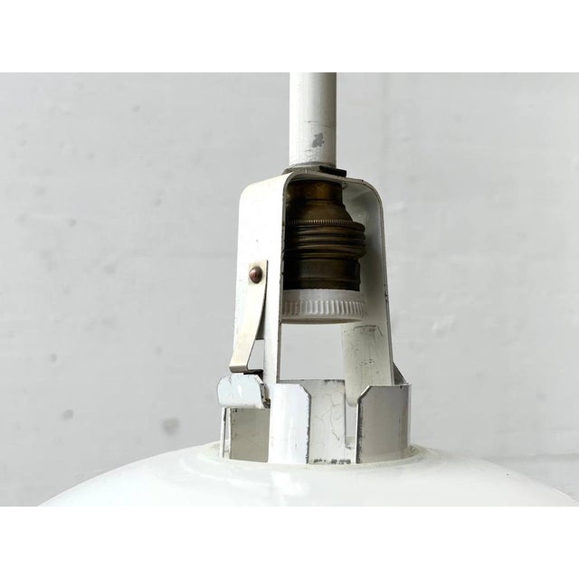 White Pendant Lamp by Mathieu Matégot for Holophane, France, 1950s For Sale - Image 8 of 13