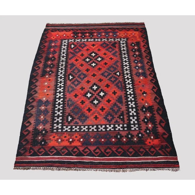 Vintage Handwoven Afghan Kilim Rug, 1980s For Sale - Image 3 of 11