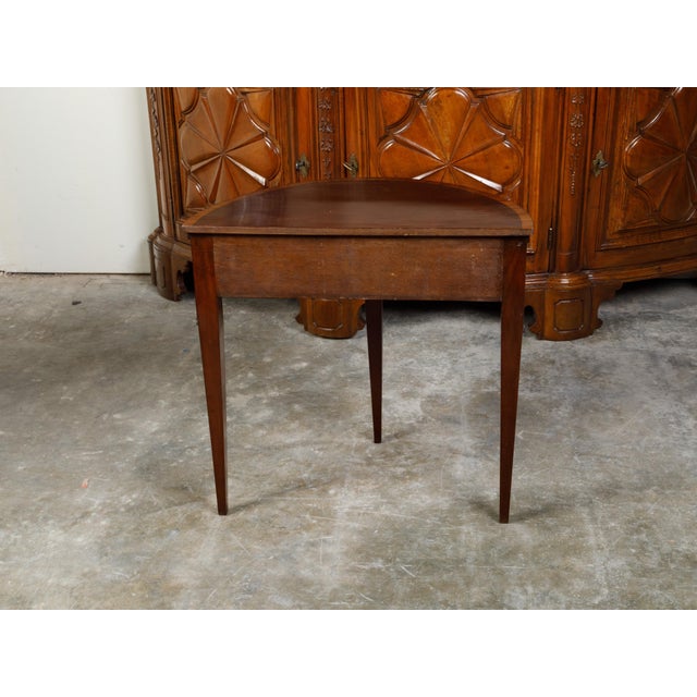 English English Mahogany 19th Century Demi-Lune Console Table with Tambour Sliding Doors For Sale - Image 3 of 12