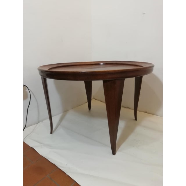 Coffee table designed by Meroni & Fossati, attributed to Gio Ponti. Minimalist and modernist design. Wooden top with a...