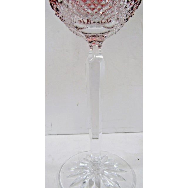 Ruby Red 1990s Waterford Crystal Clarendon Ruby Red Hock Glass 8" Tall - Set of 8 For Sale - Image 8 of 14