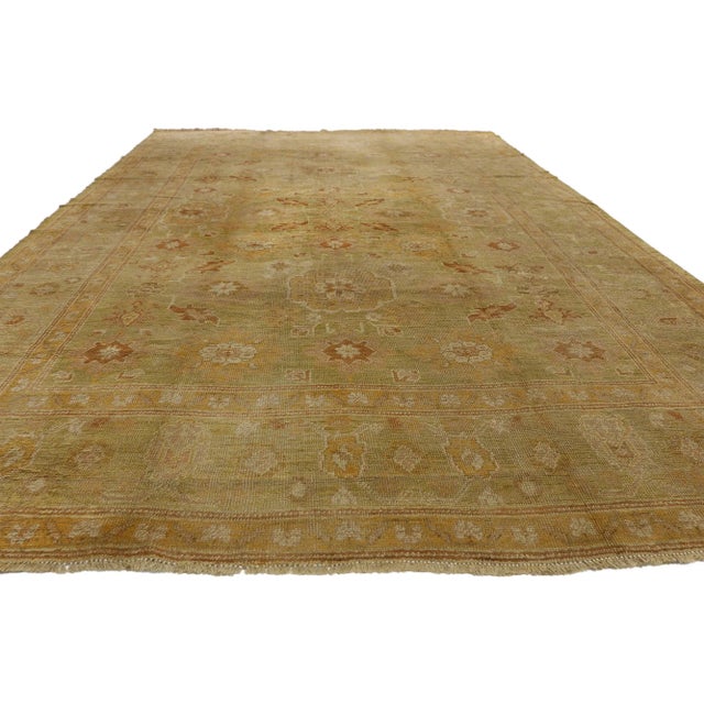 American Antique Turkish Oushak Rug - 08'07 X 12'09 For Sale - Image 3 of 7