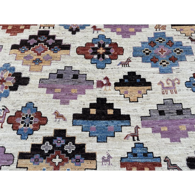 Ivory & Orchid Boho Tribal Rug 8x10 For Sale - Image 10 of 11