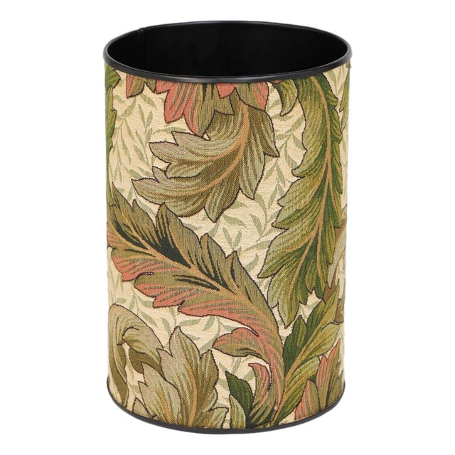 Acanthus & Lily Summer Tapestry Waste Bin For Sale
