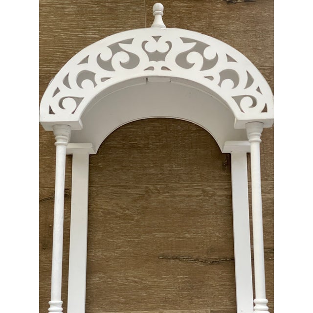 Shabby Chic 1960s White Tall Curio Wall Shelf For Sale - Image 3 of 5