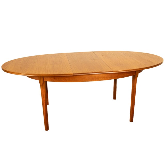 Wood Mid Century Modern Danish Style Teak Butterfly Leaf Extending Dining Table 1960 For Sale - Image 7 of 11