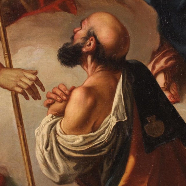 Italian Artist, Madonna and Child with St. John the Baptist and St. Roch, 1780, Oil on Canvas For Sale - Image 8 of 16