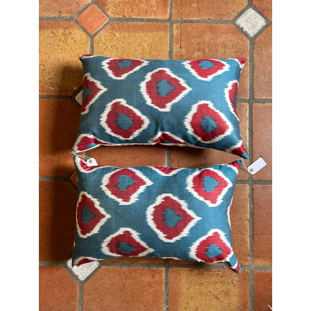 Handwoven Silk Ikat Pillow For Sale - Image 4 of 8
