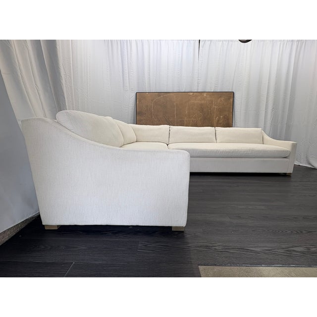 RH Restoration Hardware Belgian Classic Slope Arm Bench-Cushion L-Sectional 9' + 7' Configuration | Down-Feather |...