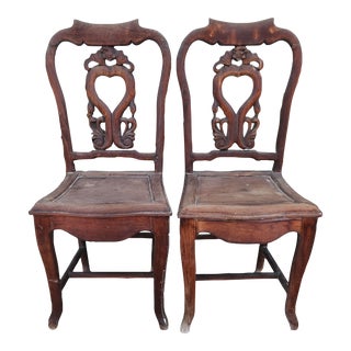 Pair of Vintage Chinoiserie Chairs For Sale