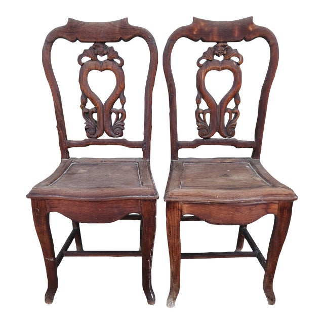 Pair of Vintage Chinoiserie Chairs For Sale