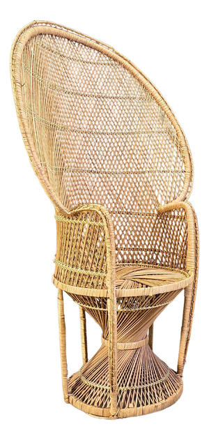 Vintage Wicker Peacock Chair, 1970s