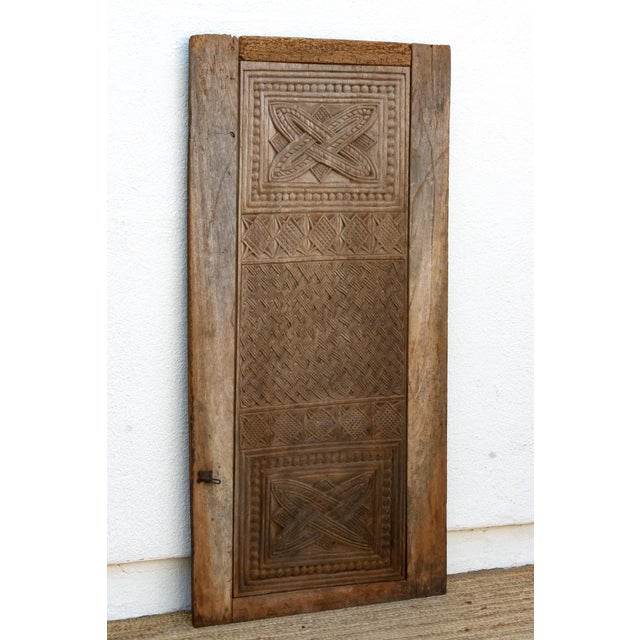 Oxidized Gray Early 20th Century Carved Door For Sale In Los Angeles - Image 6 of 8