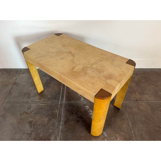 Vintage 1980’s Goatskin Attributed to Karl Springer Desk For Sale - Image 14 of 14