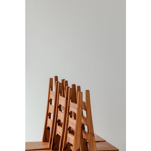 Vintage Swedish Dining Chairs in Pine, 1970s, Set of 6 For Sale - Image 6 of 14