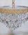 Metal Vintage Mid-Century Modern Brass Tiered With Almond Cut Crystal Chandelier For Sale - Image 7 of 7
