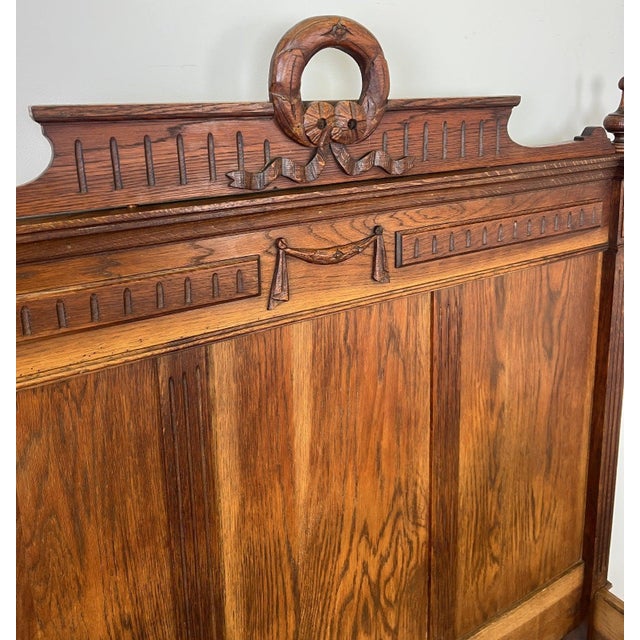 Antique French Style Oak Double Bed Frame For Sale - Image 15 of 18