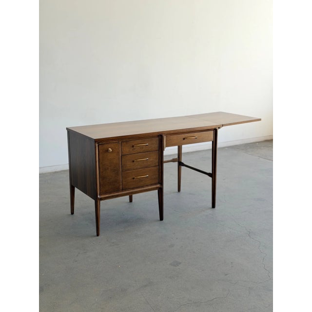 Mid-Century Modern Broyhill Drop Leaf Writing Desk For Sale - Image 3 of 18