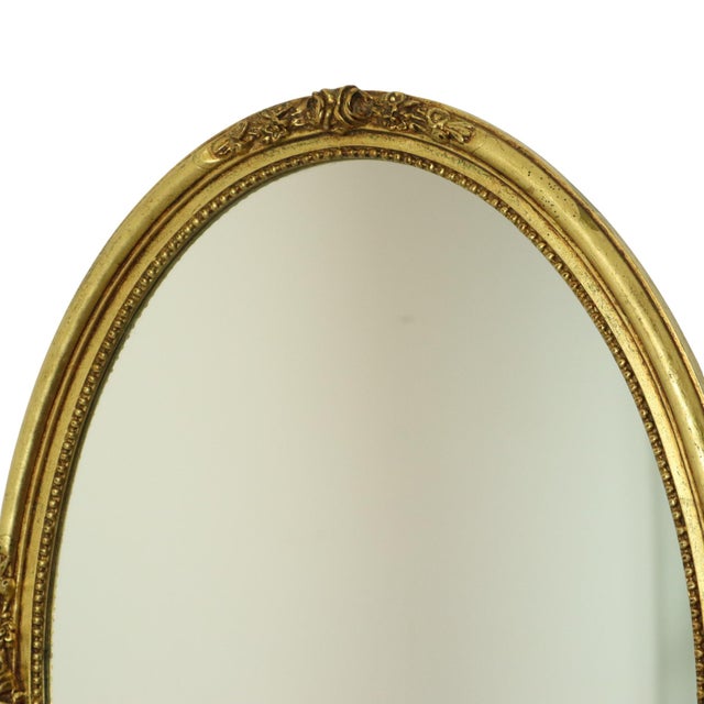 Hollywood Regency Golden Mirror Oval Deknudt Classic For Sale - Image 6 of 16