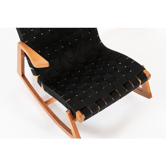 Rare Early Mid Century Wooden Rocking Chair by Ralph Rapson, 1940s For Sale - Image 12 of 16