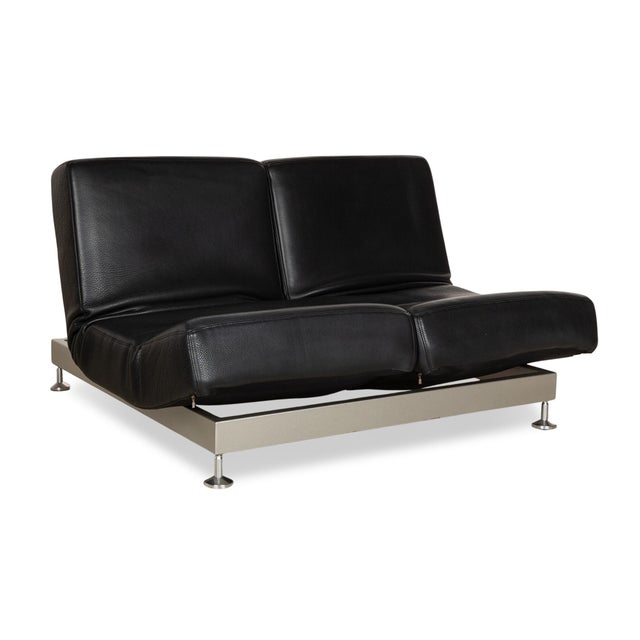 Damier Leather Two-Seater Black Sofa from Edra For Sale - Image 14 of 18