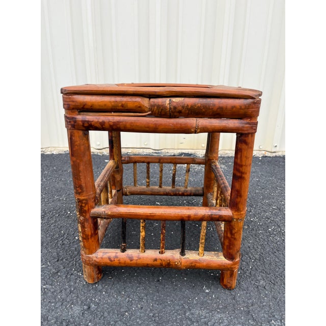 Mid 1900s Asian Dry-Joint Tortoise Bamboo Planter Stand For Sale - Image 4 of 12